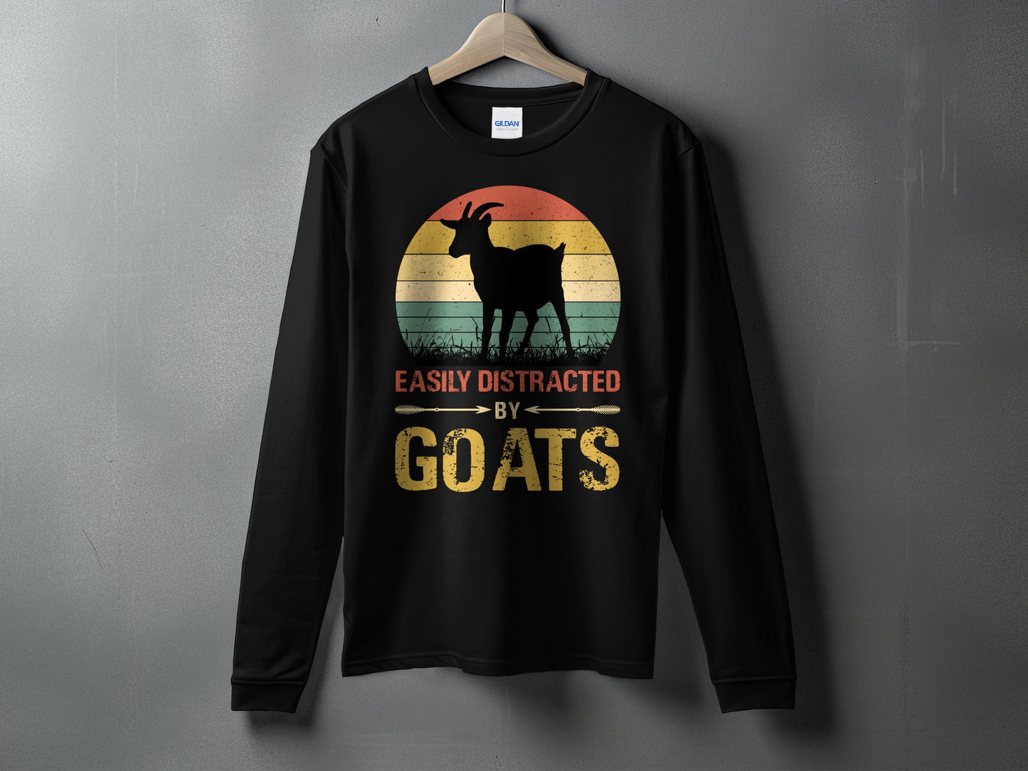Easily Distracted By Goats Long Sleeve Shirt