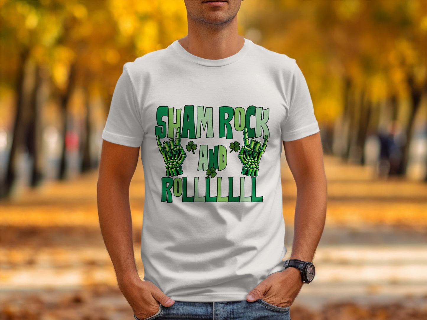 Sham Rock and Rollllll Printed T-Shirt
