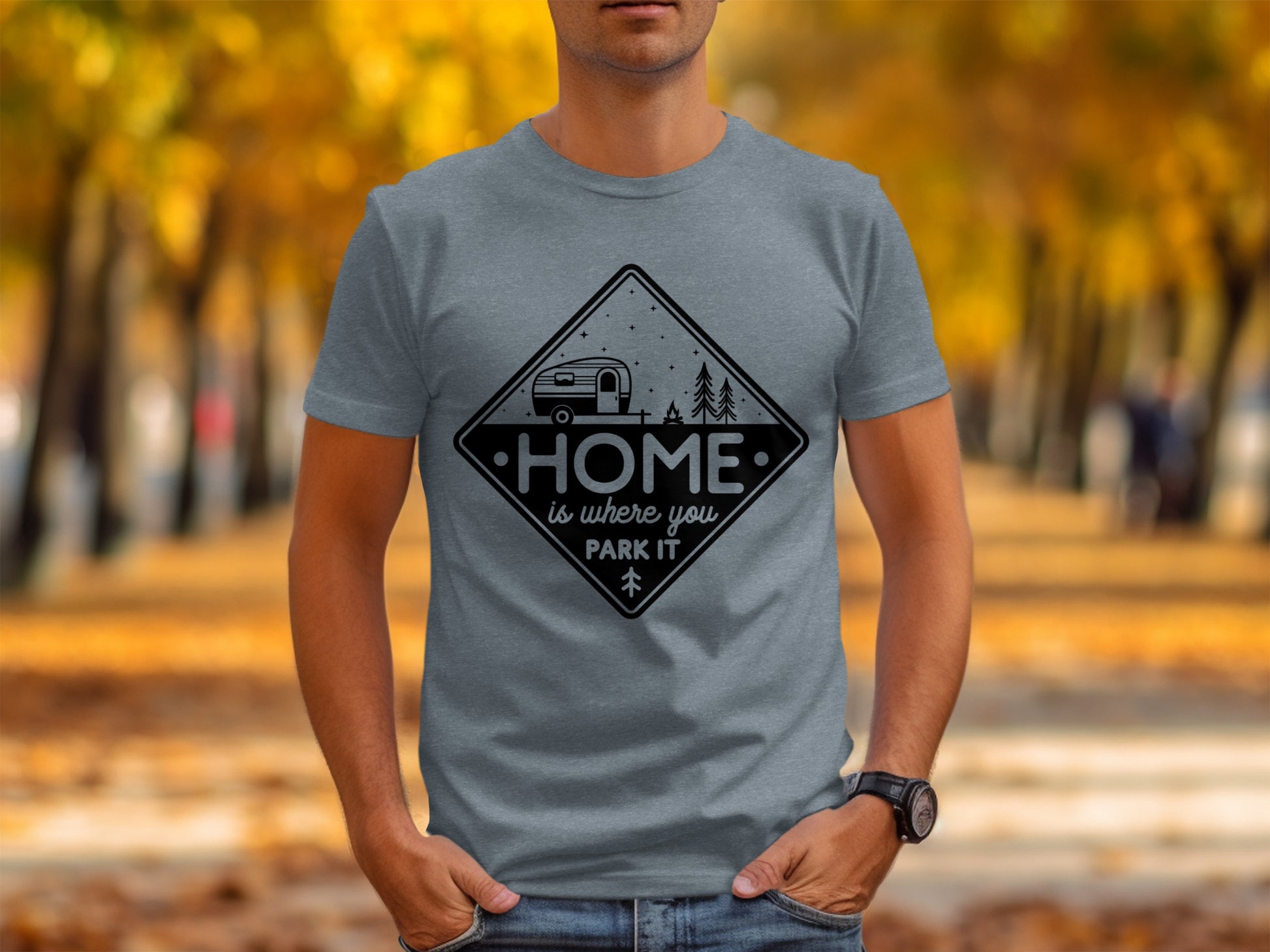 Home Is Where You Park It Camping RV Adventure T-Shirt T-Shirt - Outdoor & Adventure Collection - Mile Marker 16 Gear by Cloud 16 Clothing Co.