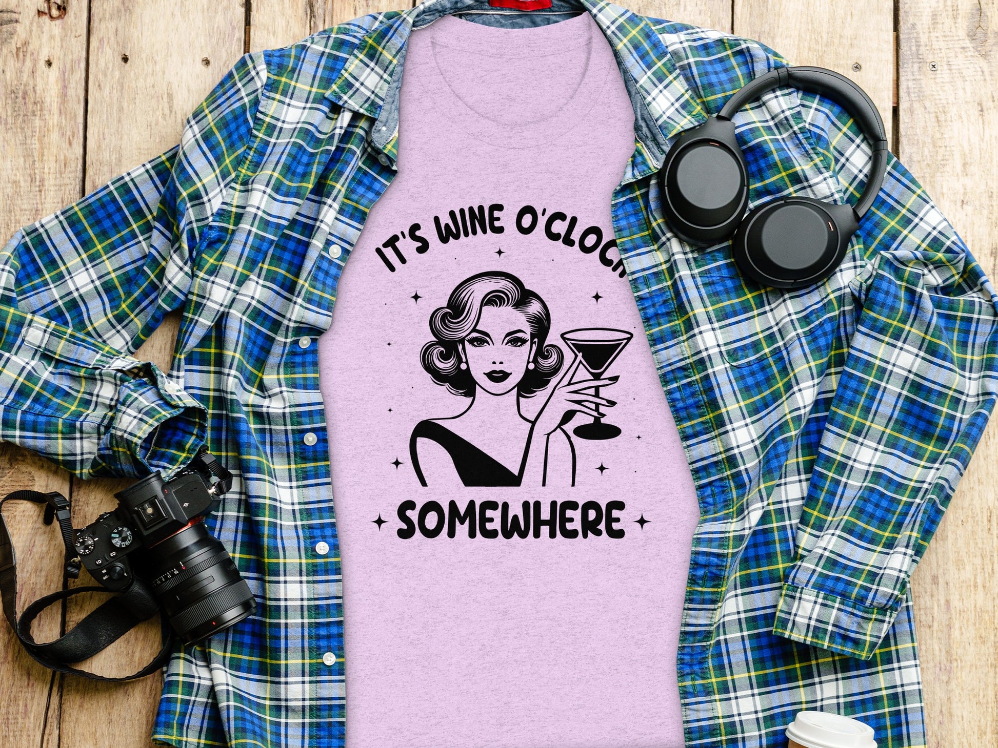 It's Wine O'Clock Somewhere Graphic T-Shirt