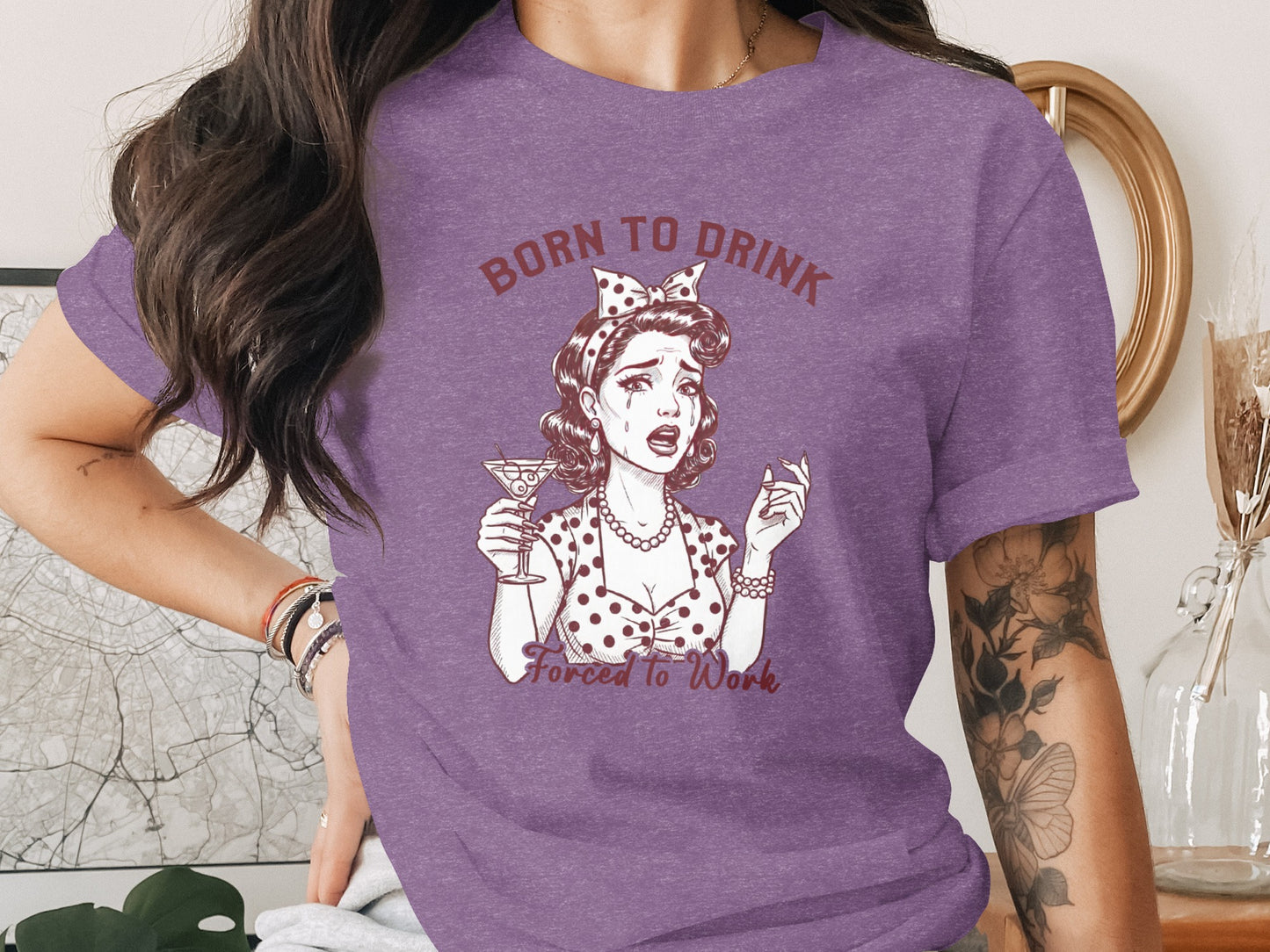 Born To Drink Forced To Work Graphic T-Shirt