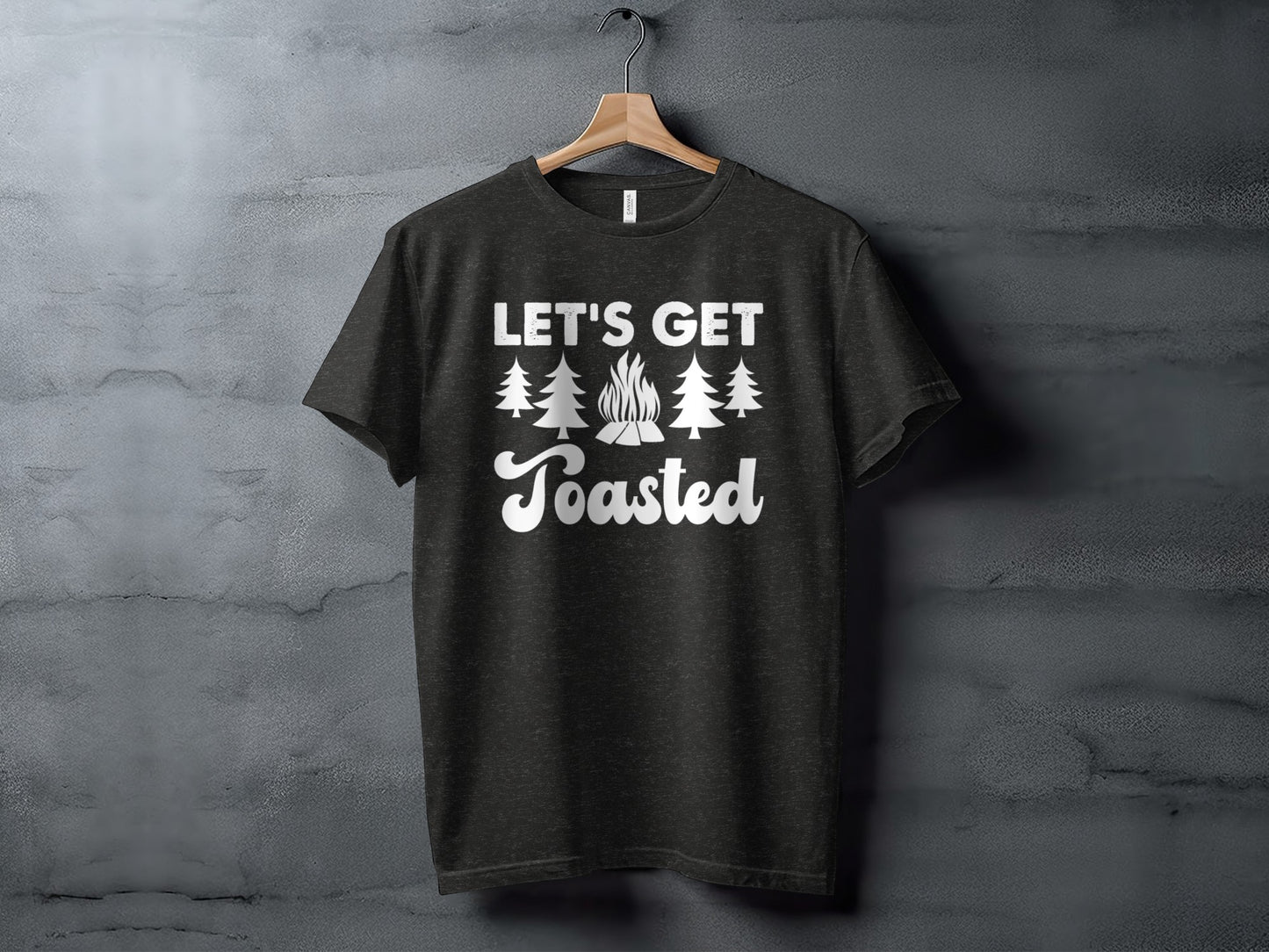 Lets Get Toasted Outdoors Bonfire Forest Fun T-Shirt T-Shirt - Outdoor & Adventure Collection - Mile Marker 16 Gear by Cloud 16 Clothing Co.
