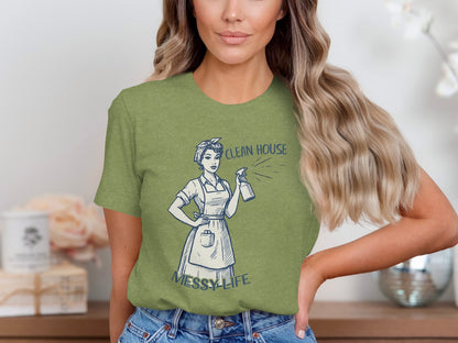 Clean House Messy Life Graphic Tee Casual Apparel