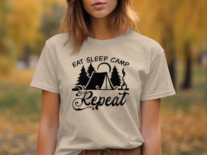 Eat Sleep Camp Repeat Adventure Graphic Camping T-Shirt T-Shirt - Outdoor & Adventure Collection - Mile Marker 16 Gear by Cloud 16 Clothing Co.