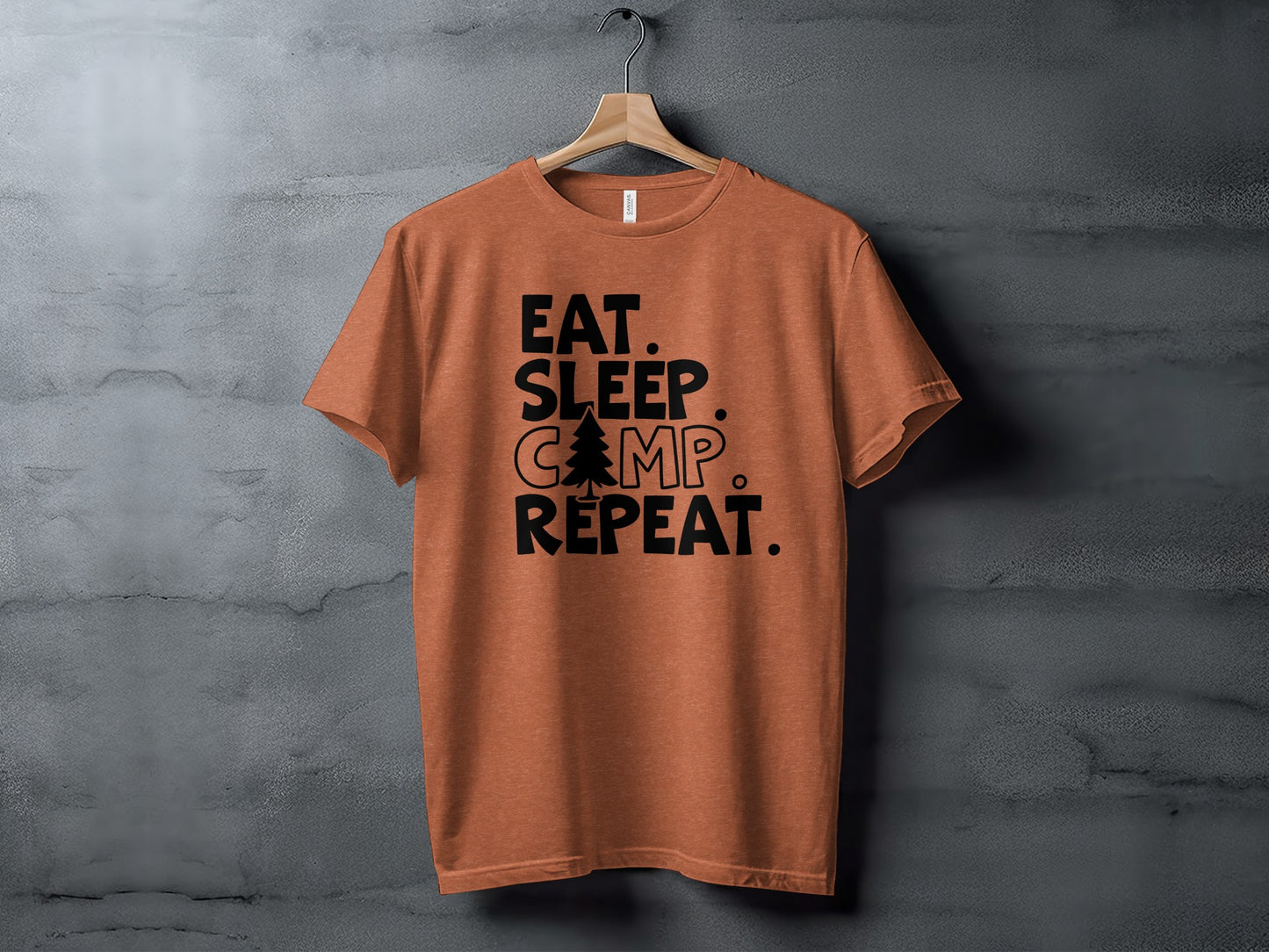 Eat Sleep Camp Repeat With Pine Tree Graphic T-Shirt T-Shirt - Outdoor & Adventure Collection - Mile Marker 16 Gear by Cloud 16 Clothing Co.