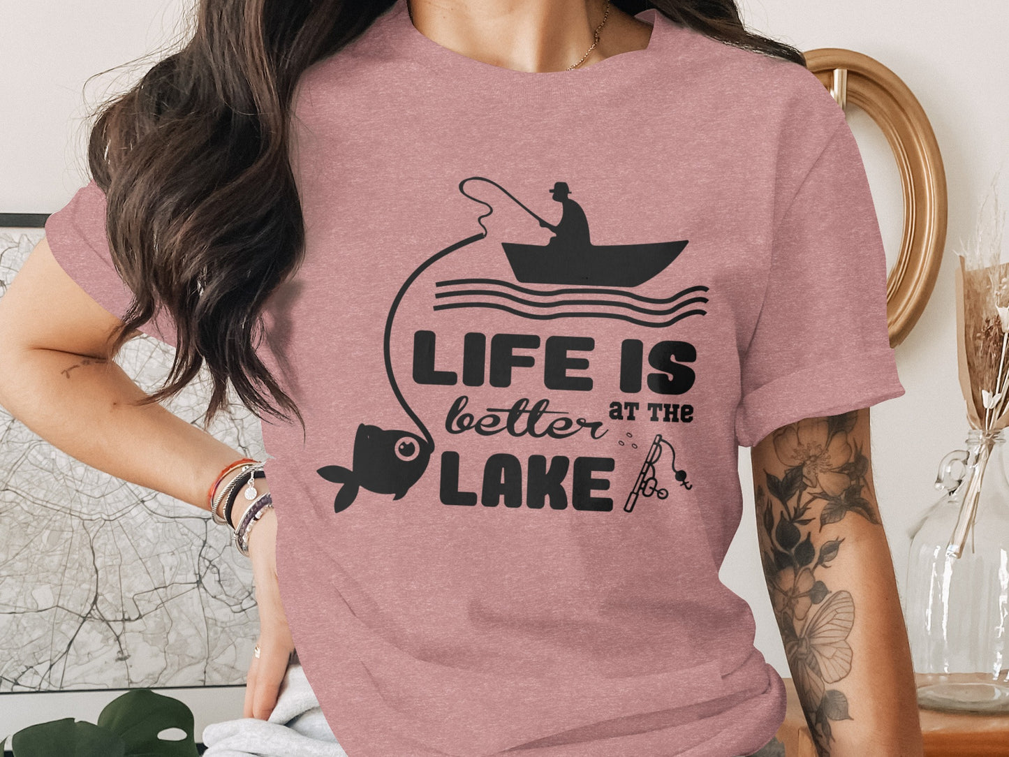 Life Is Better At The Lake Fishing Adventure Graphic T-Shirt T-Shirt - Outdoor & Adventure Collection - Mile Marker 16 Gear by Cloud 16 Clothing Co.