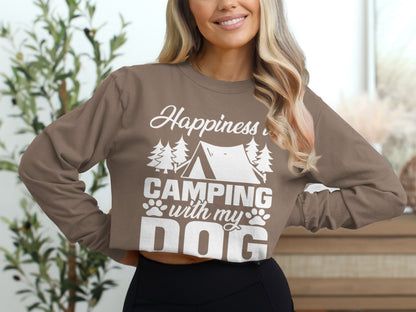 Happiness Is Camping With My Dog Long Sleeve Shirt