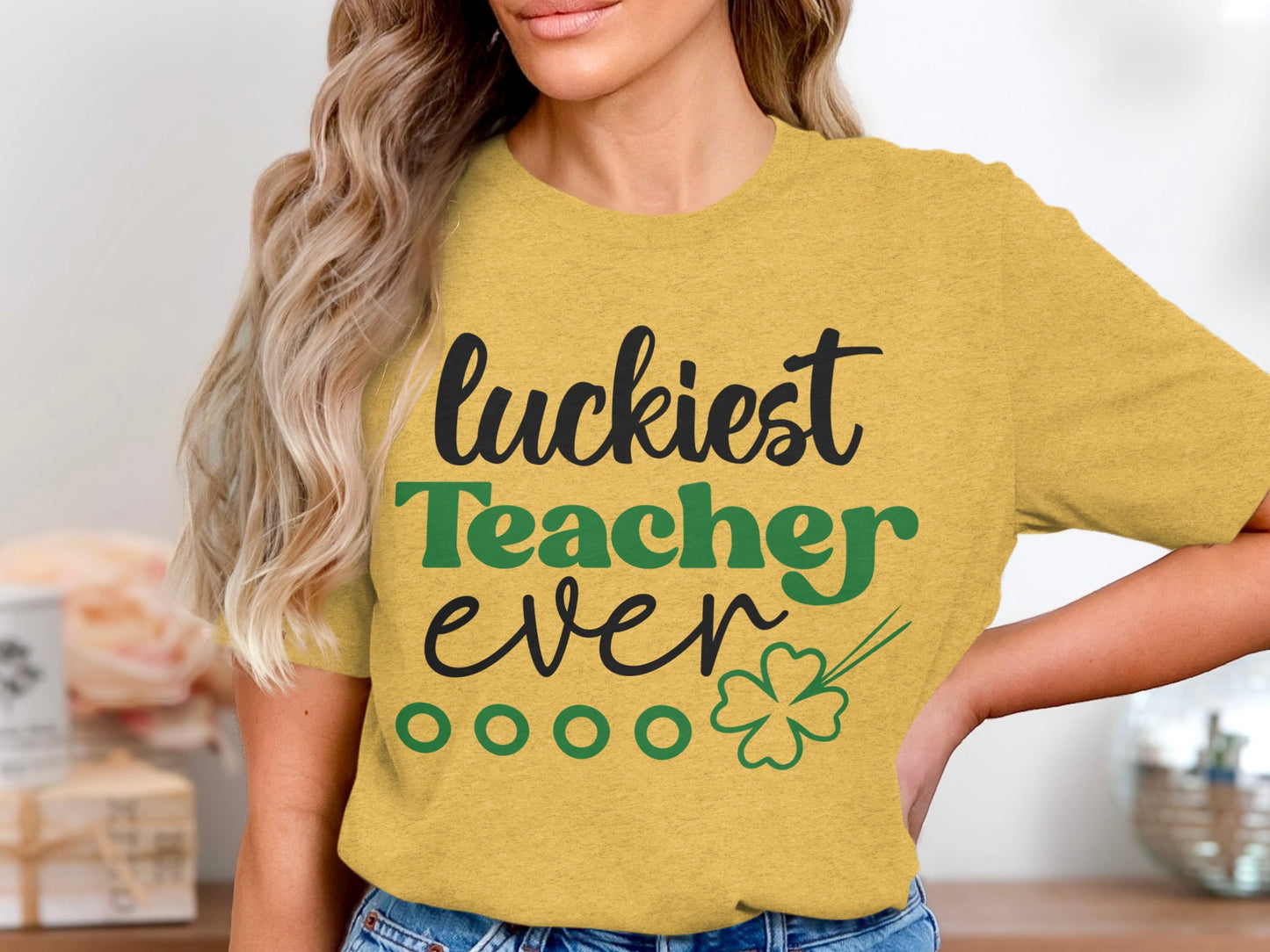 Luckiest Teacher Ever Graphic Tee for Educators
