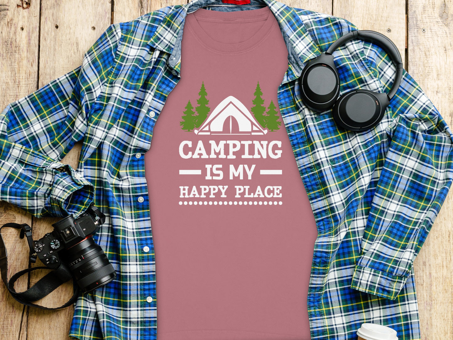 Camping Is My Happy Place Graphic T-Shirt