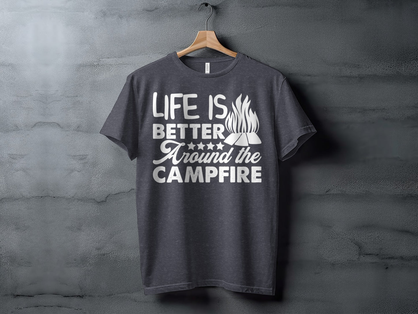 Life Is Better Around The Campfire Graphic Print T-Shirt T-Shirt - Outdoor & Adventure Collection - Mile Marker 16 Gear by Cloud 16 Clothing Co.