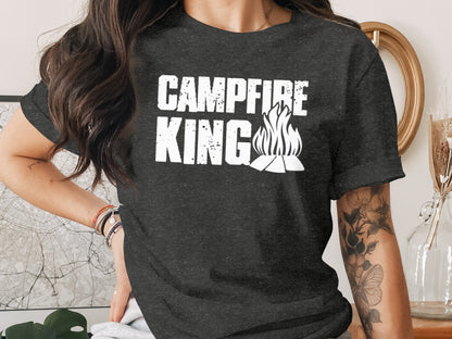 Campfire King Flames Graphic Outdoors Adventure T-Shirt T-Shirt - Outdoor & Adventure Collection - Mile Marker 16 Gear by Cloud 16 Clothing Co.