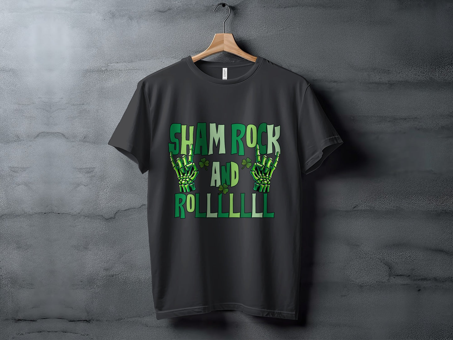 Sham Rock and Roll Fun Skeleton Hands T-shirt