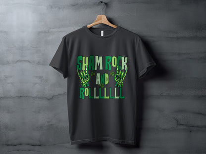 Sham Rock and Roll Fun Skeleton Hands T-shirt
