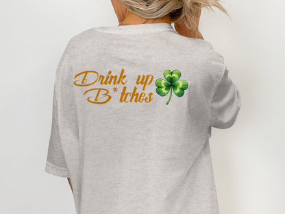 Scrappy Malone's Bar, Bar Logo Art, Irish Bar Sign, Shamrock Design, St Patricks Day Gift, Lucky Charm Bar Decor T-Shirt - Scrappy Malone's Bar 100-Proof Humor - Cloud 16 Clothing Co.