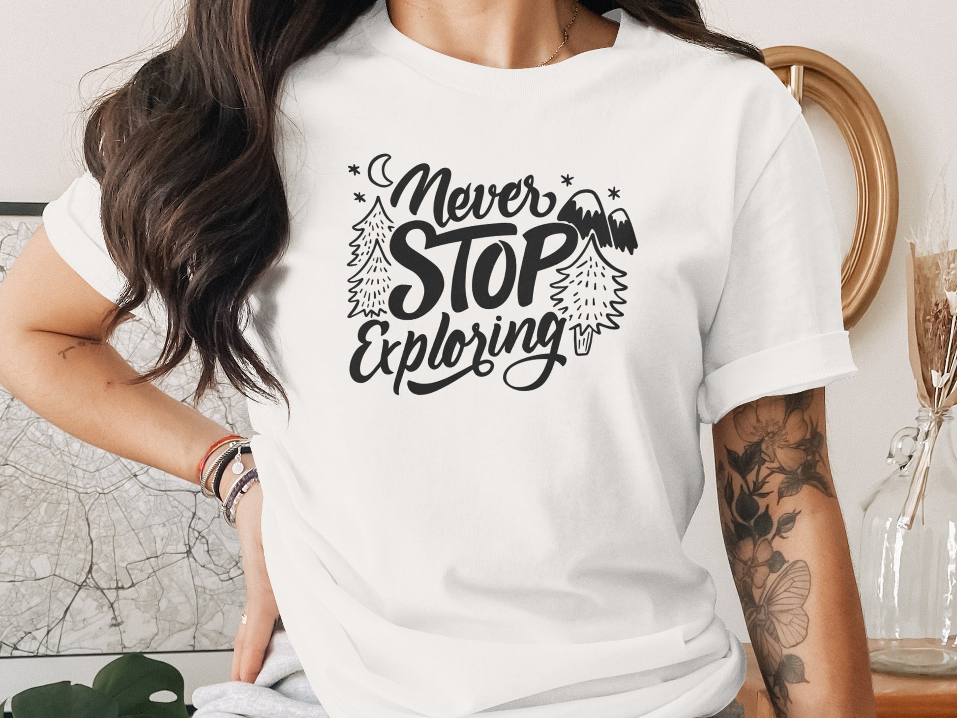 Never Stop Exploring Mountain Adventure Outdoors T-Shirt T-Shirt - Outdoor & Adventure Collection - Mile Marker 16 Gear by Cloud 16 Clothing Co.
