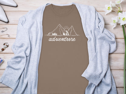 Adventure Awaits Mountains and Sunshine Graphic Long Sleeve T-Shirt Long Sleeve Tee - Outdoor & Adventure Collection - Mile Marker 16 Gear by Cloud 16 Clothing Co.