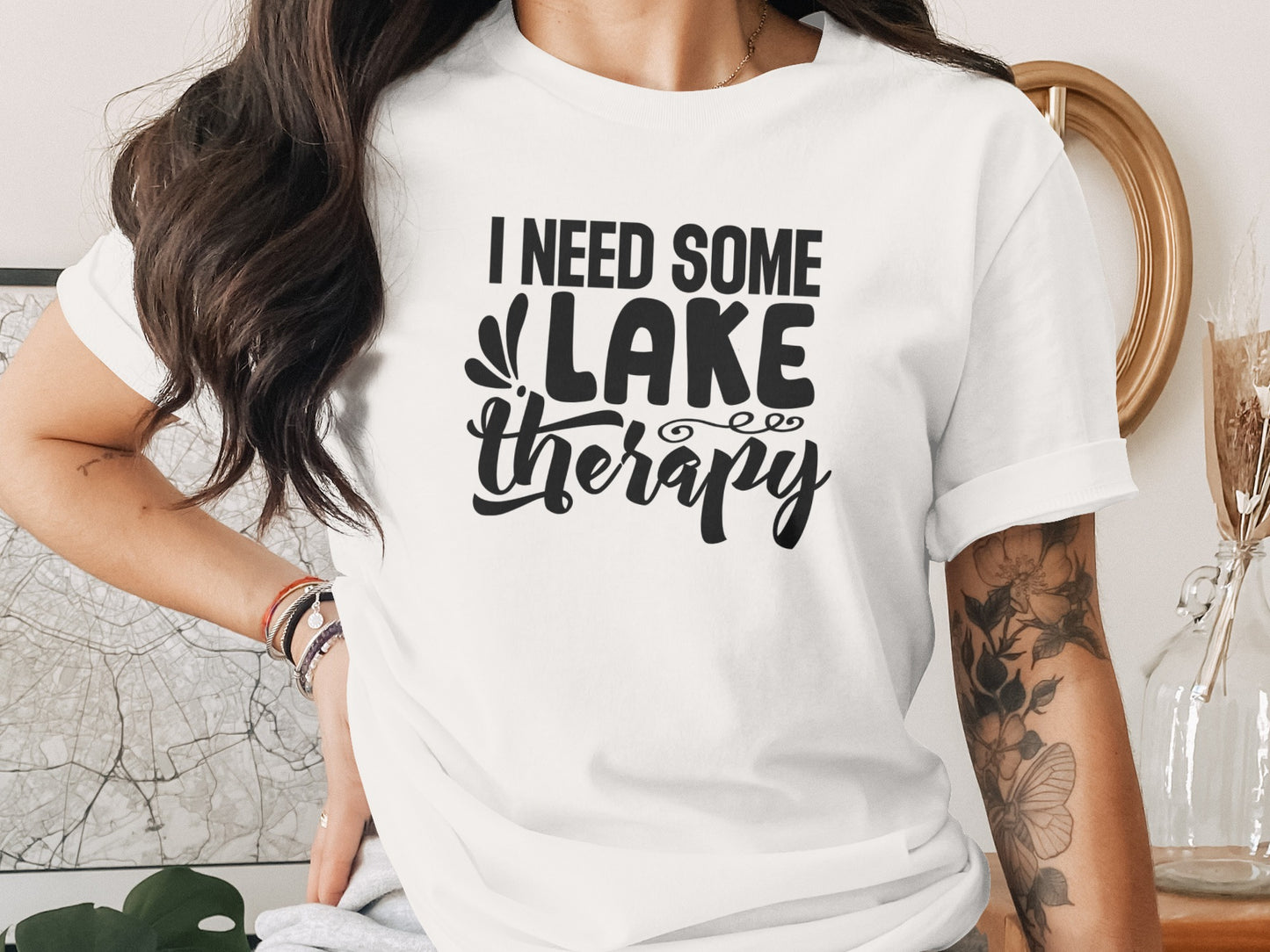 I Need Some Lake Therapy Relaxing Lake Scene T-Shirt T-Shirt - Outdoor & Adventure Collection - Mile Marker 16 Gear by Cloud 16 Clothing Co.