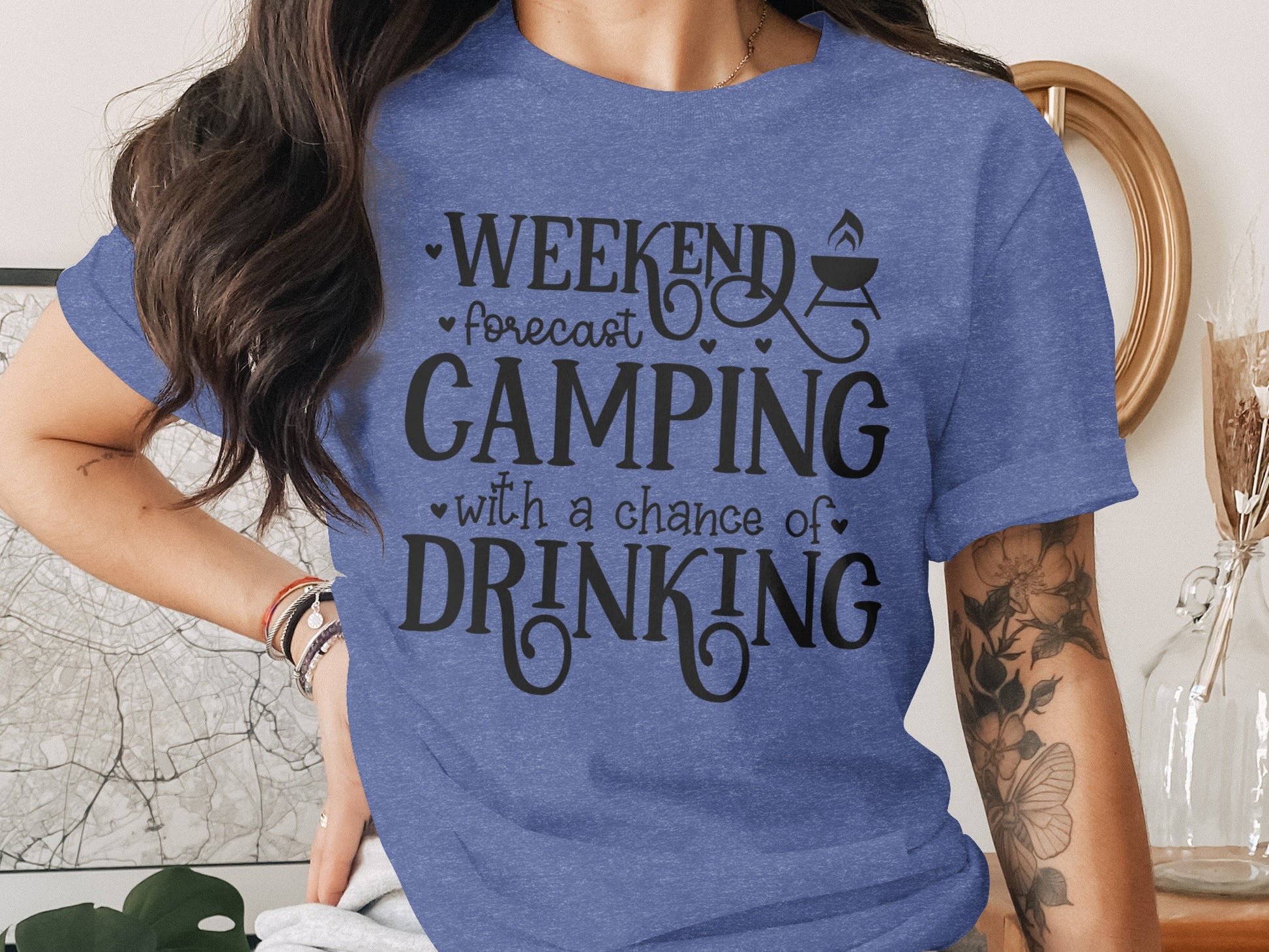 Weekend Forecast Camping With A Chance Of Drinking T-Shirt T-Shirt - Outdoor & Adventure Collection - Mile Marker 16 Gear by Cloud 16 Clothing Co.