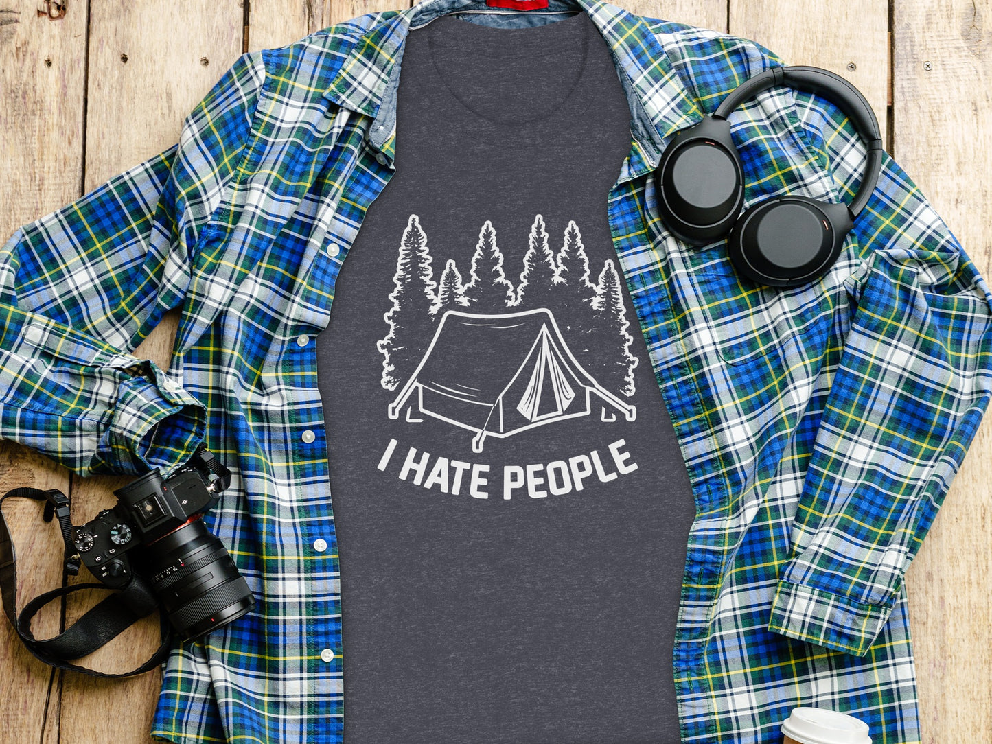 Introvert Camping Vacation Nature Tent and Hate People T-Shirt T-Shirt - Outdoor & Adventure Collection - Mile Marker 16 Gear by Cloud 16 Clothing Co.