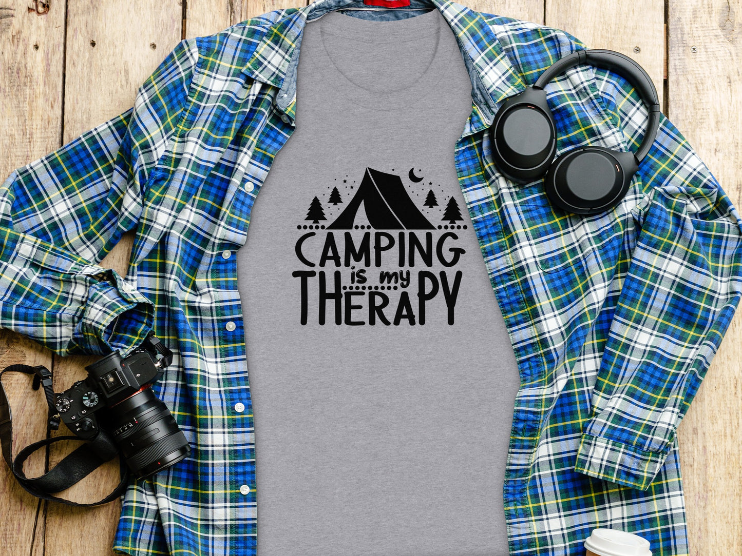 Camping Is My Therapy Outdoor Nature Adventure T-Shirt T-Shirt - Outdoor & Adventure Collection - Mile Marker 16 Gear by Cloud 16 Clothing Co.