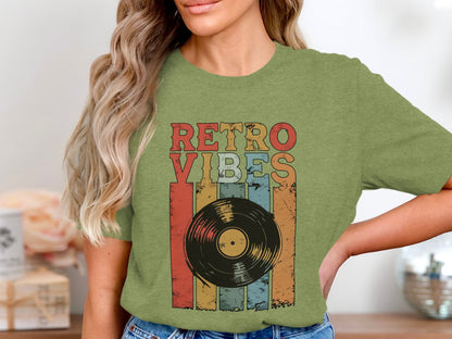 Retro Vibes Vinyl Record Graphic T-Shirt Product