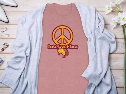 Peace Love and Tacos Graphic Tee Shirt Product