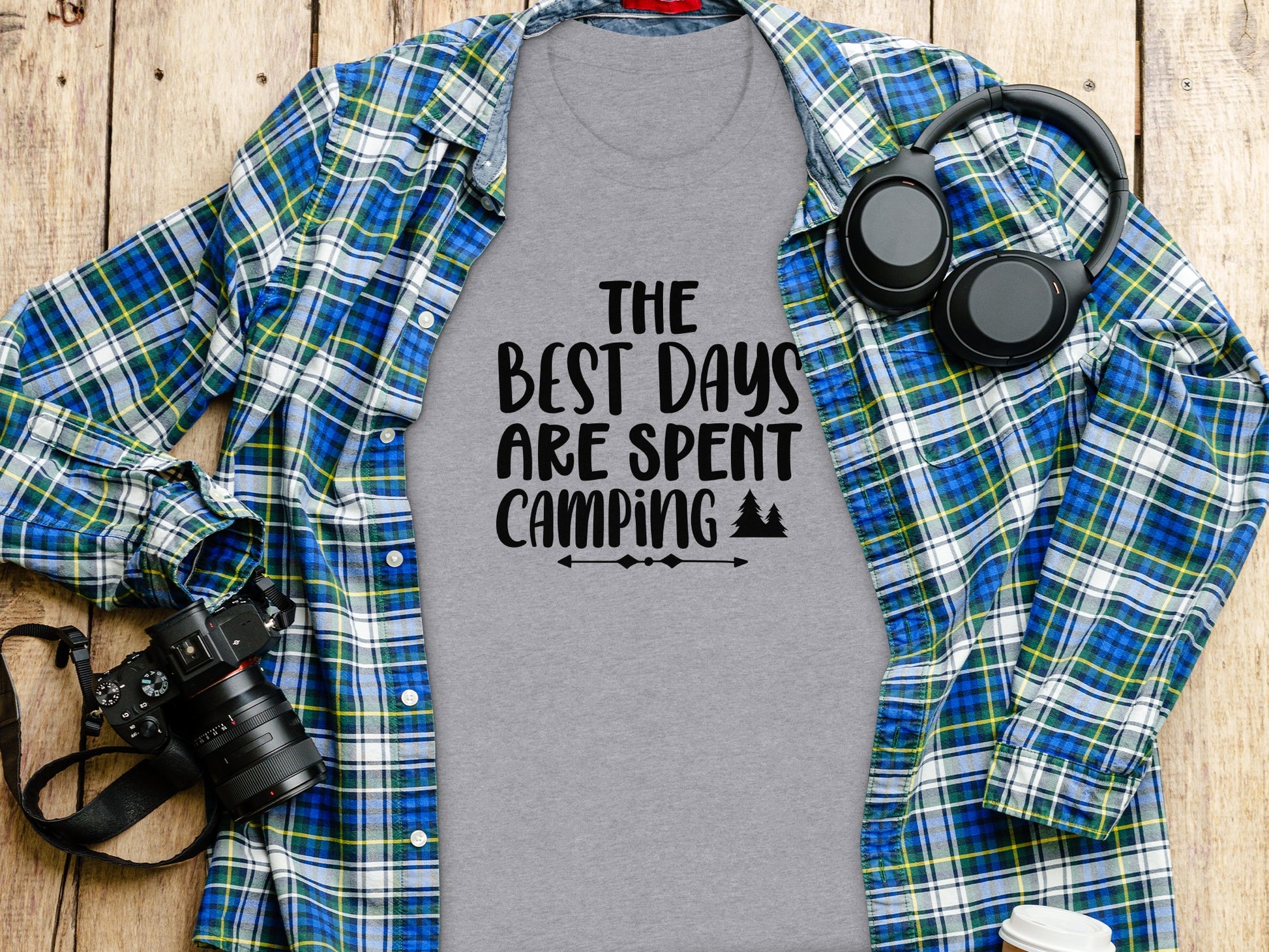 The Best Days Are Spent Camping Camping Design T-Shirt T-Shirt - Outdoor & Adventure Collection - Mile Marker 16 Gear by Cloud 16 Clothing Co.