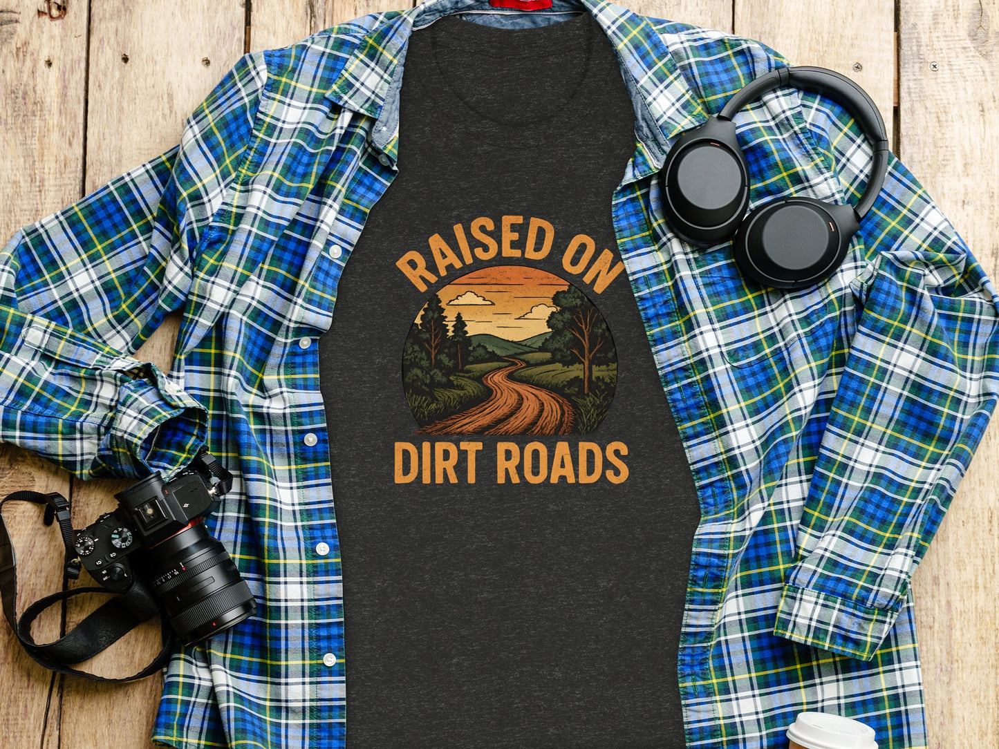 Raised On Dirt Roads Scenic T-shirt for Outdoor Adventures