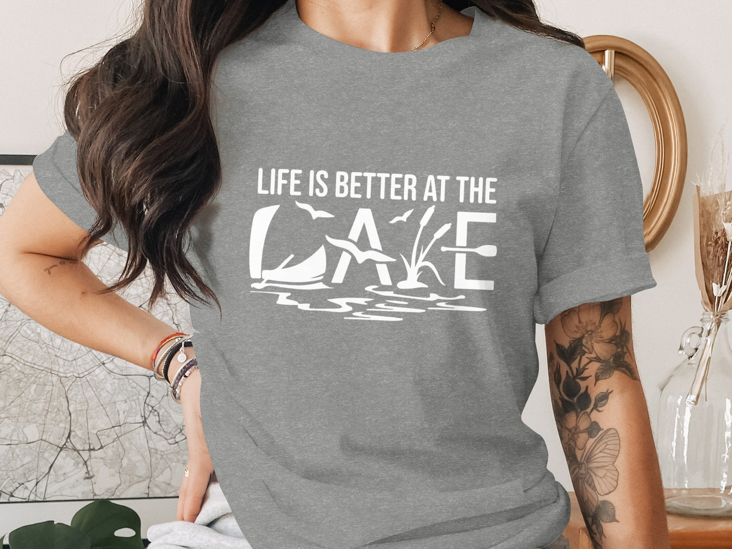 Life Is Better At The Lake Design Graphic Tee T-Shirt T-Shirt - Outdoor & Adventure Collection - Mile Marker 16 Gear by Cloud 16 Clothing Co.