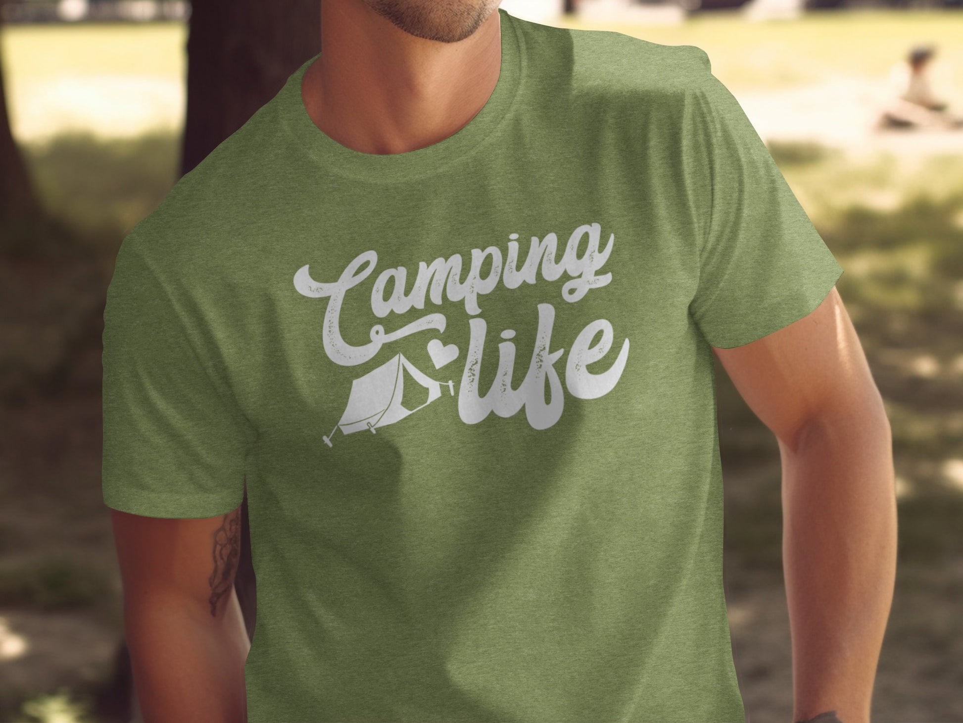 Camping Is Life With Tent And Heart Design T-Shirt T-Shirt - Outdoor & Adventure Collection - Mile Marker 16 Gear by Cloud 16 Clothing Co.