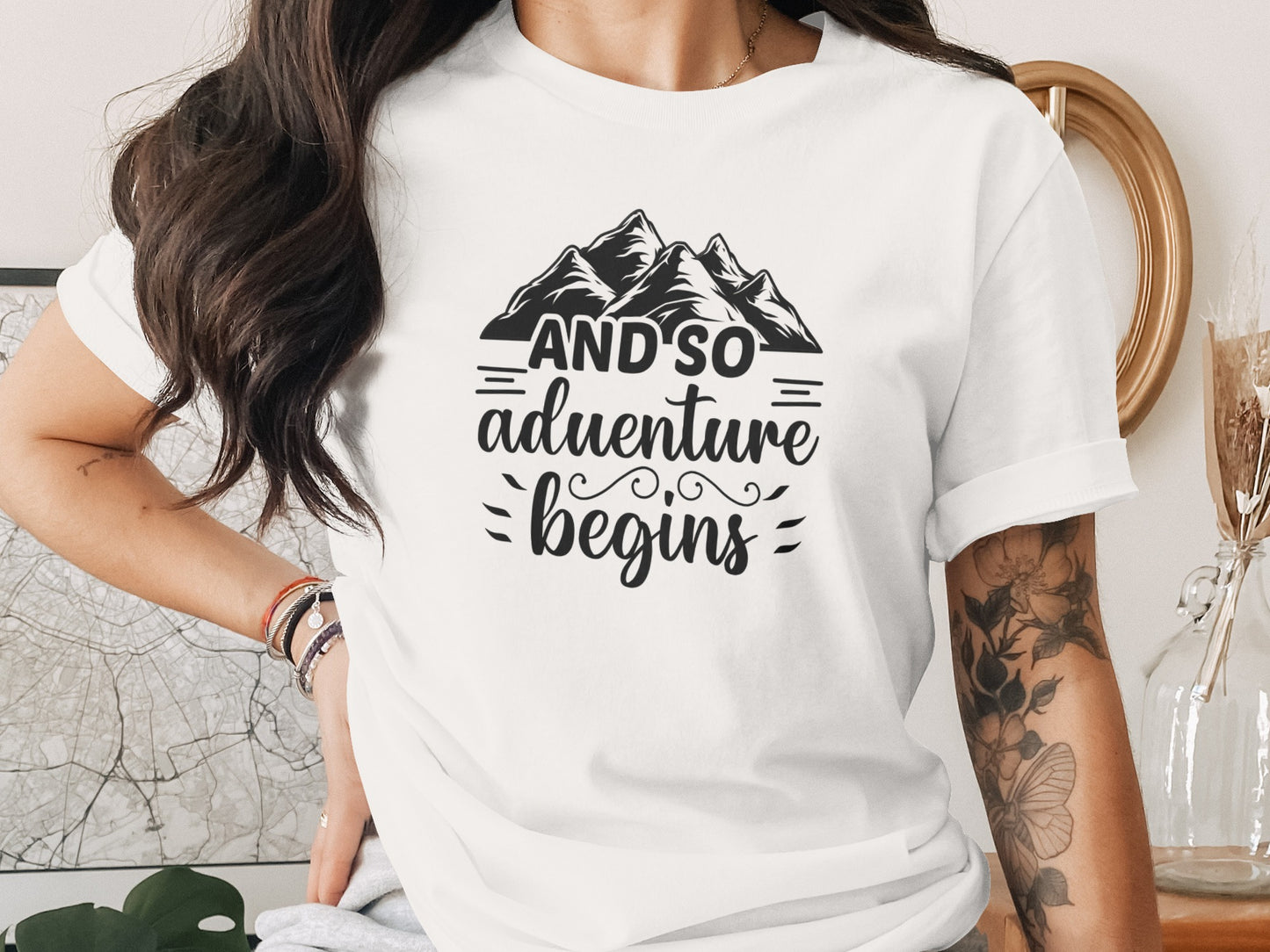 And So Adventure Begins Mountain Theme Graphic T-Shirt T-Shirt - Outdoor & Adventure Collection - Mile Marker 16 Gear by Cloud 16 Clothing Co.