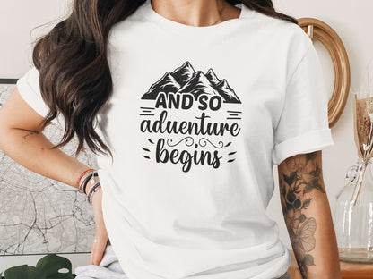 And So Adventure Begins Mountain Theme Graphic T-Shirt T-Shirt - Outdoor & Adventure Collection - Mile Marker 16 Gear by Cloud 16 Clothing Co.