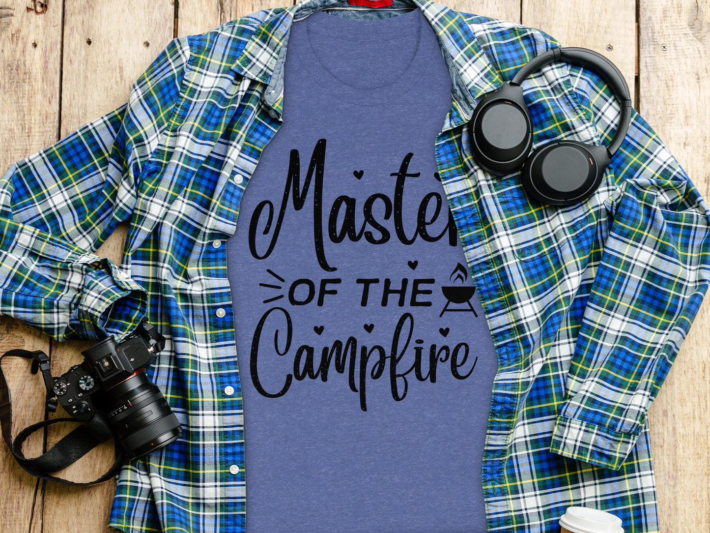 Master of The Campfire Design With Hearts T-Shirt T-Shirt - Outdoor & Adventure Collection - Mile Marker 16 Gear by Cloud 16 Clothing Co.
