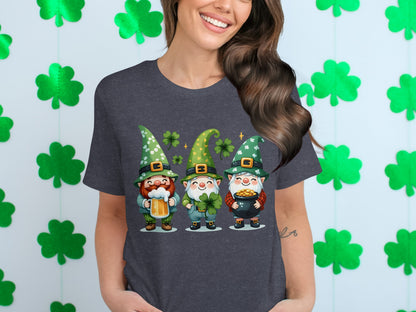 Cute St. Patrick's Day Gnomes with Shamrocks t-shirt