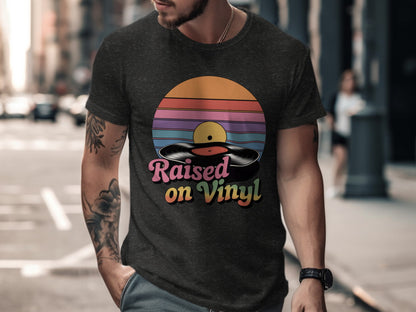 Raised on Vinyl Retro Music Lover Graphic Tee