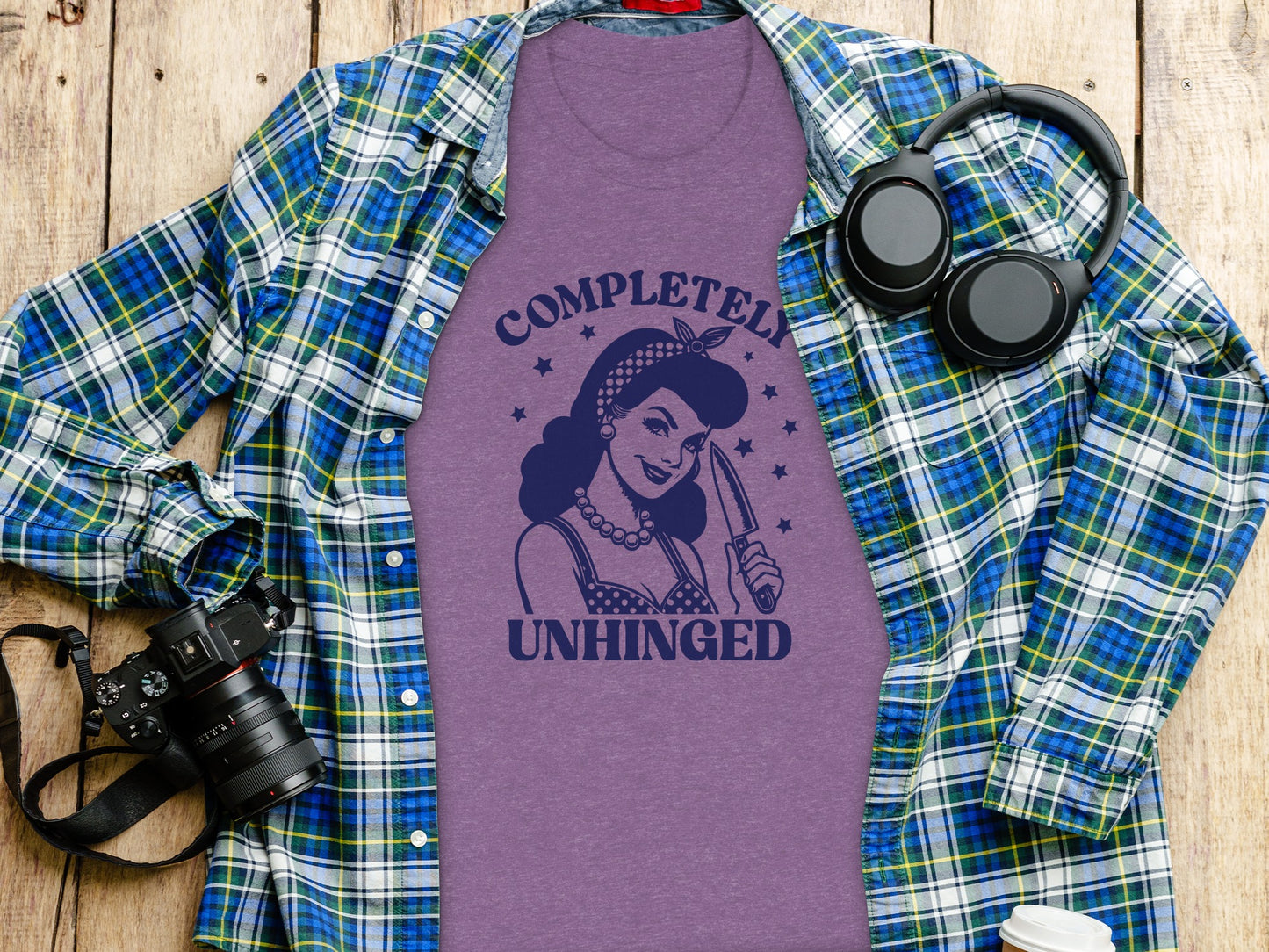 Completely Unhinged Graphic Tee Shirt Retro Design