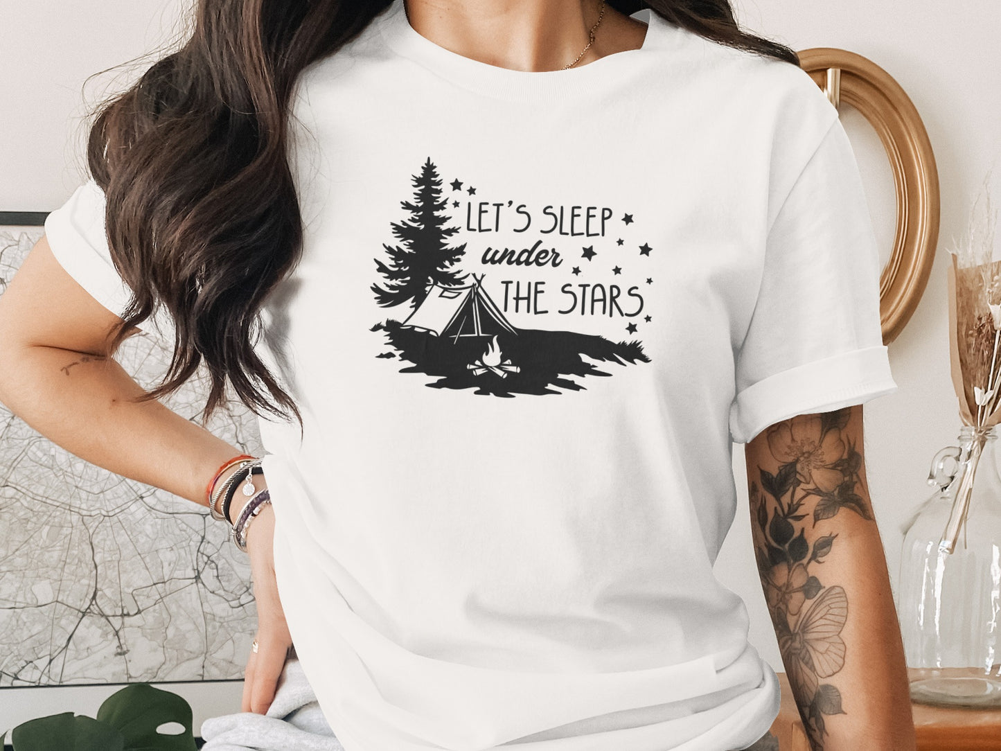 Let's Sleep Under The Stars Adventure Camping T-Shirt T-Shirt - Outdoor & Adventure Collection - Mile Marker 16 Gear by Cloud 16 Clothing Co.