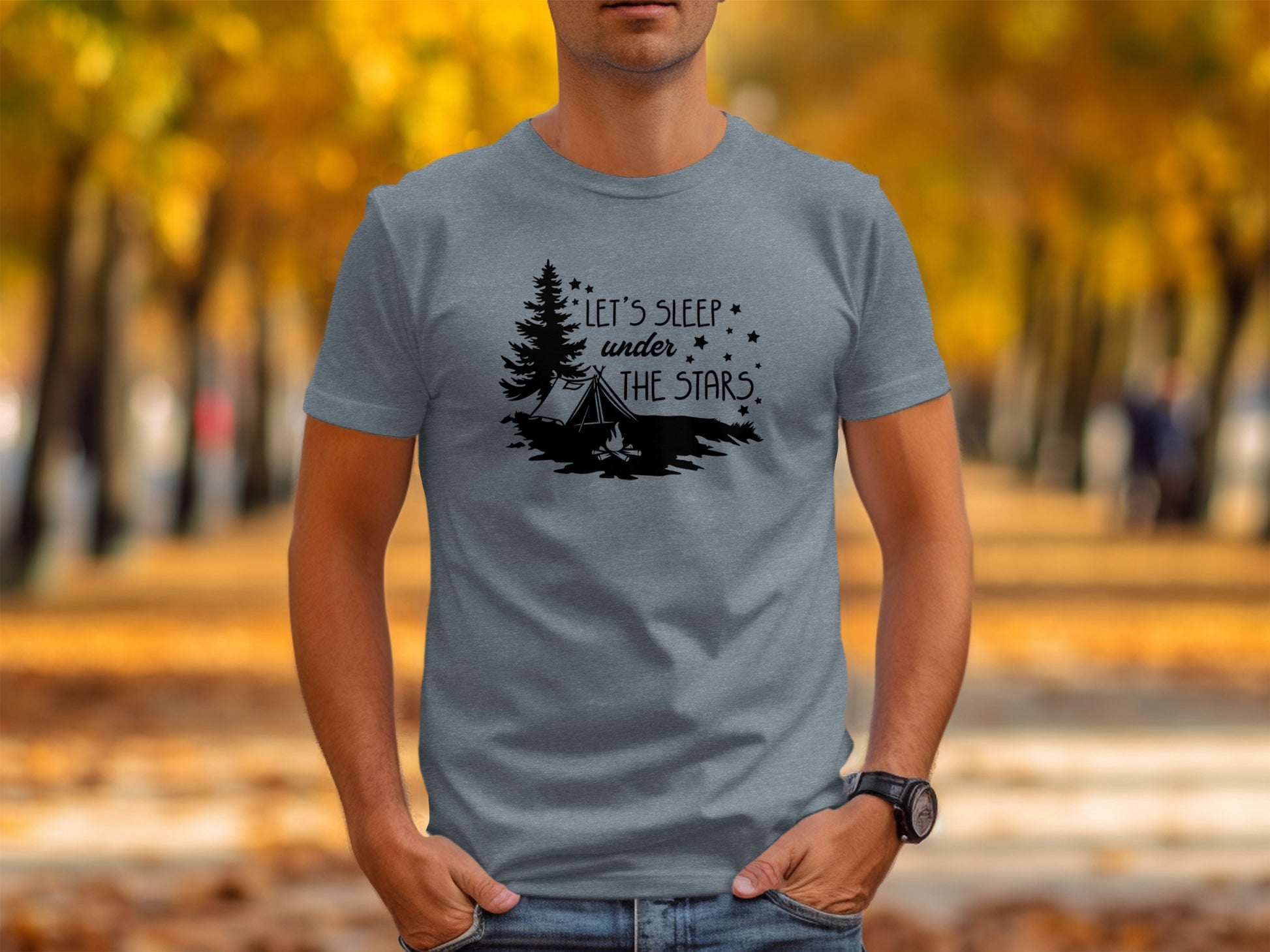 Let's Sleep Under The Stars Adventure Camping T-Shirt T-Shirt - Outdoor & Adventure Collection - Mile Marker 16 Gear by Cloud 16 Clothing Co.