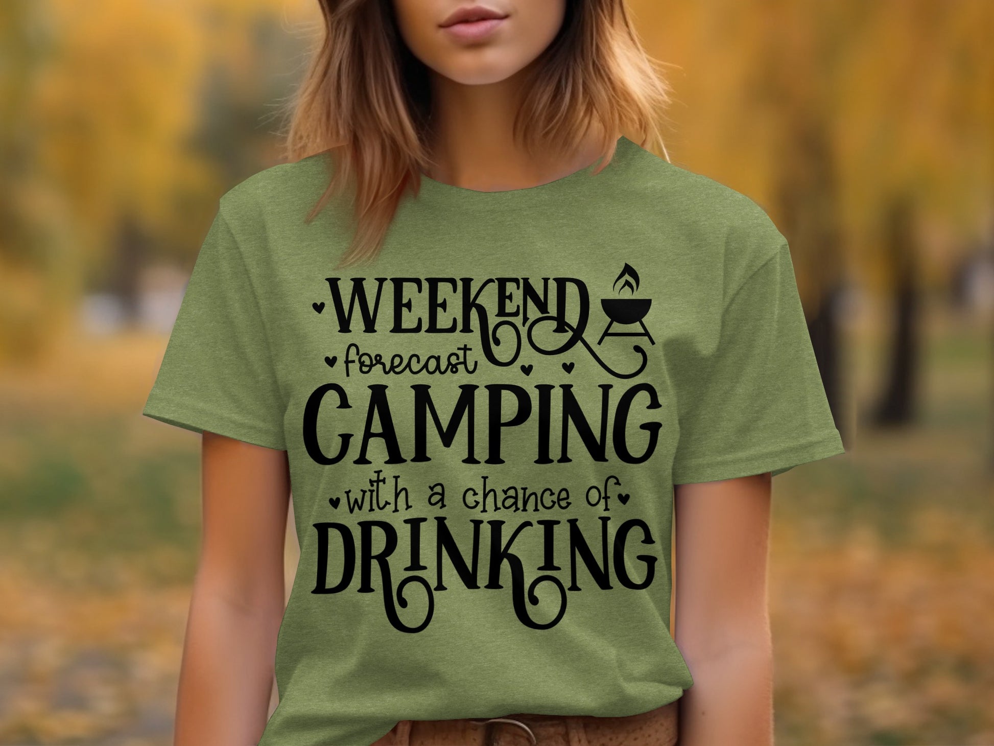 Weekend Forecast Camping With A Chance Of Drinking T-Shirt T-Shirt - Outdoor & Adventure Collection - Mile Marker 16 Gear by Cloud 16 Clothing Co.
