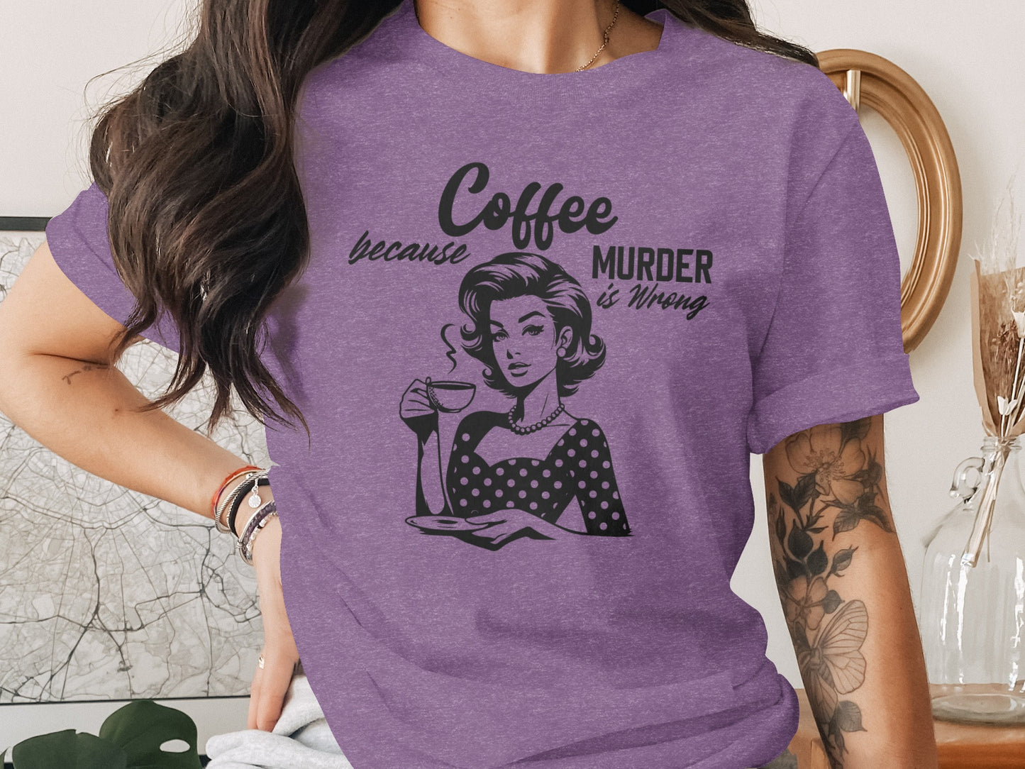 Coffee Because Murder is Wrong Graphic Tee