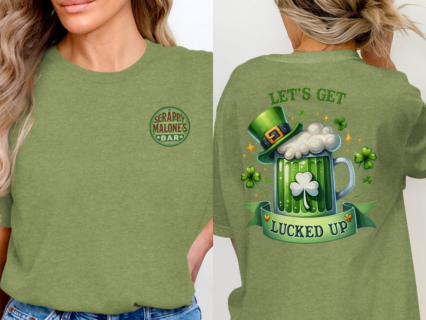 Scrappy Malone's Bar, Irish Pub, Shamrock Decor, Unique Gift, Other Products, St Patrick's Day Bar Sign, Irish Decor T-Shirt - Scrappy Malone's Bar 100-Proof Humor - Cloud 16 Clothing Co.