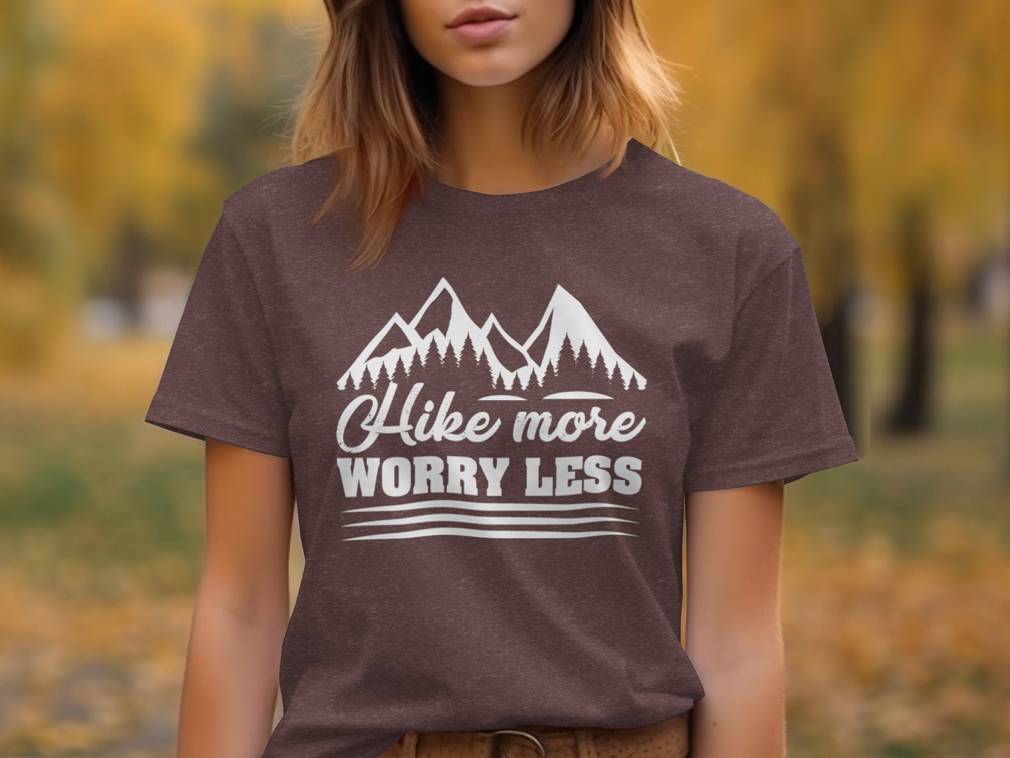 Hike More Worry Less Mountain Graphic Adventure T-Shirt T-Shirt - Outdoor & Adventure Collection - Mile Marker 16 Gear by Cloud 16 Clothing Co.