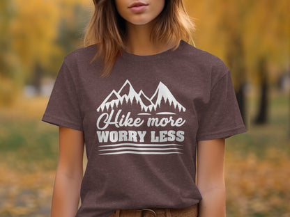 Hike More Worry Less Mountain Graphic Adventure T-Shirt T-Shirt - Outdoor & Adventure Collection - Mile Marker 16 Gear by Cloud 16 Clothing Co.
