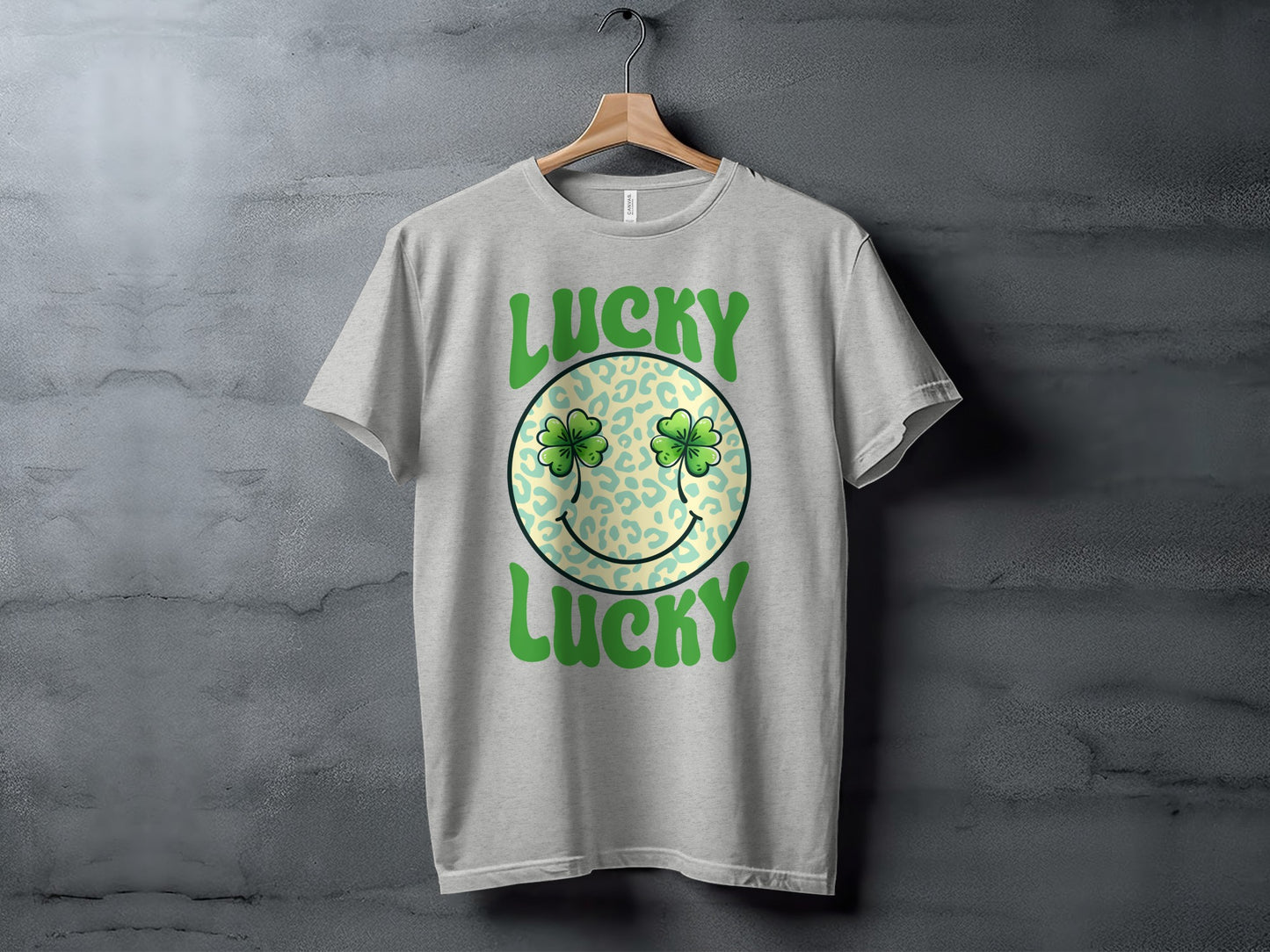 Lucky Lucky Shamrock Face Graphic T-shirt