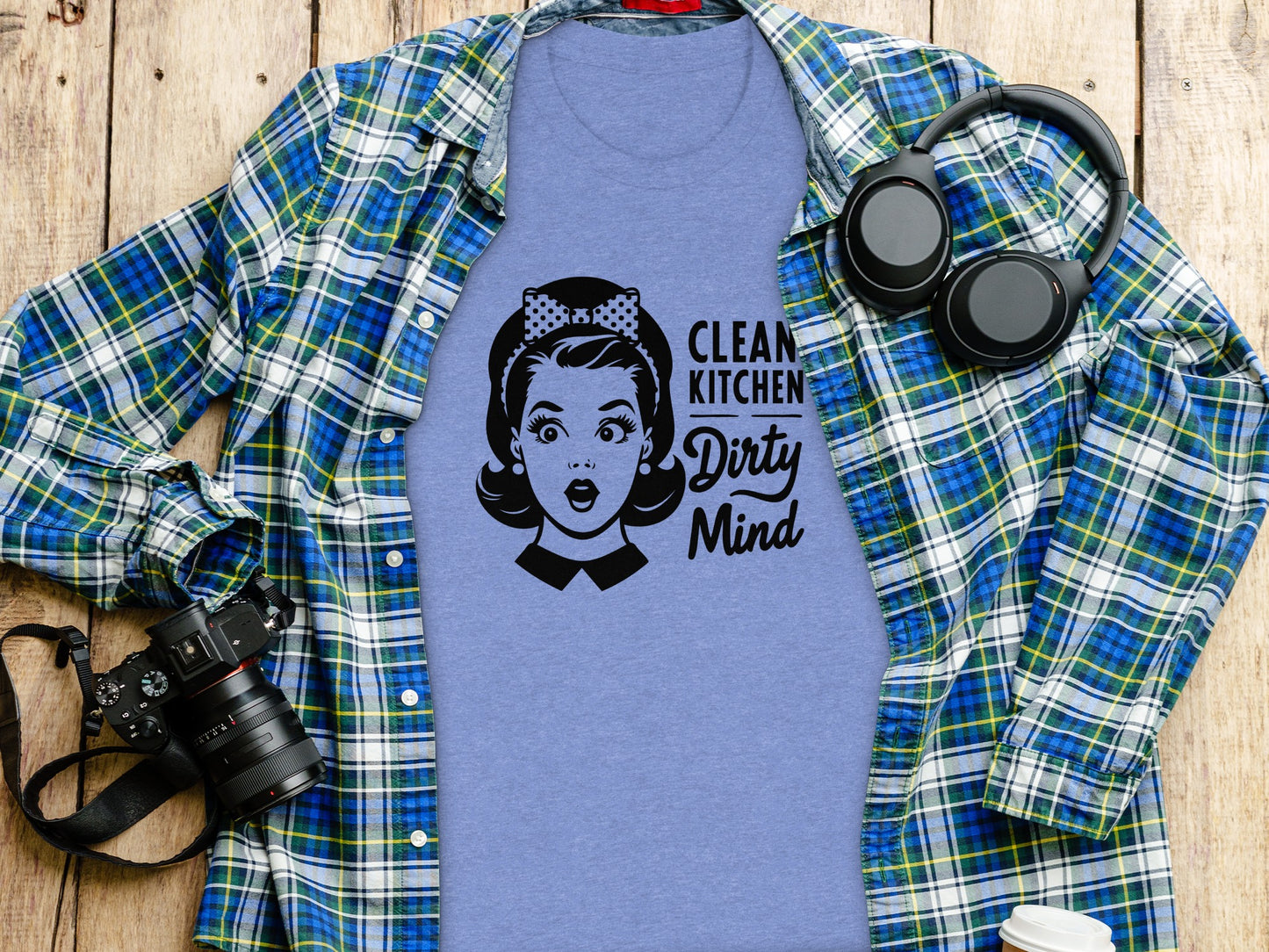 Clean Kitchen Dirty Mind Graphic Printed T-shirt
