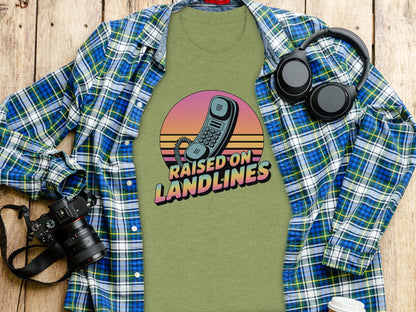 Raised on Landlines Vintage Style Graphic Tee