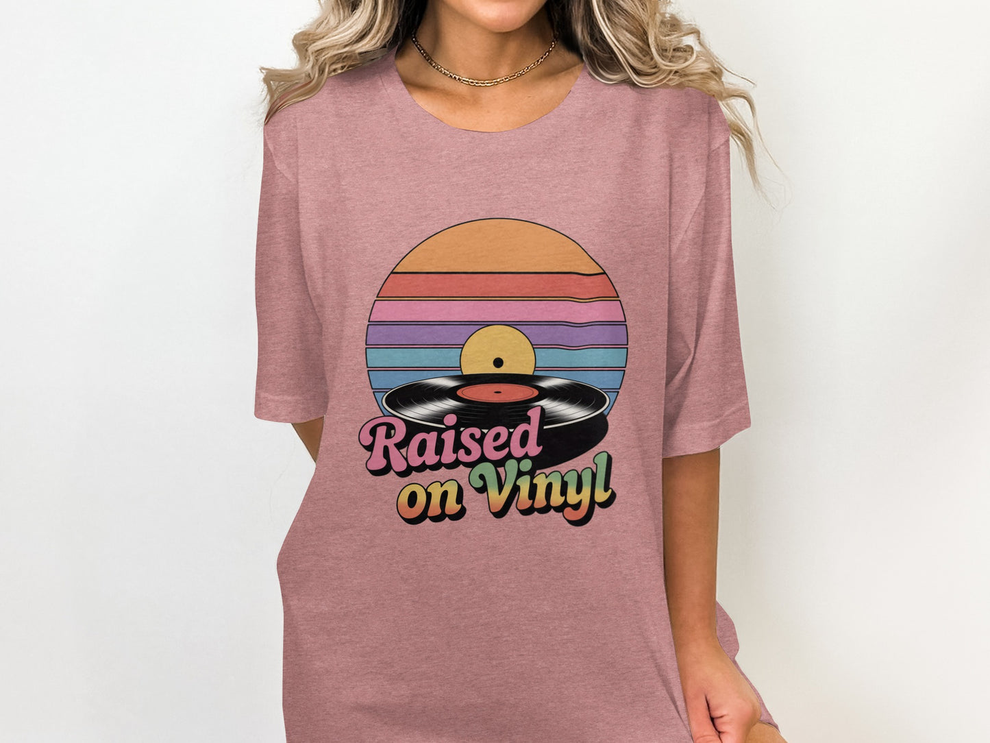 Raised on Vinyl Graphic Tee Retro Music Shirt
