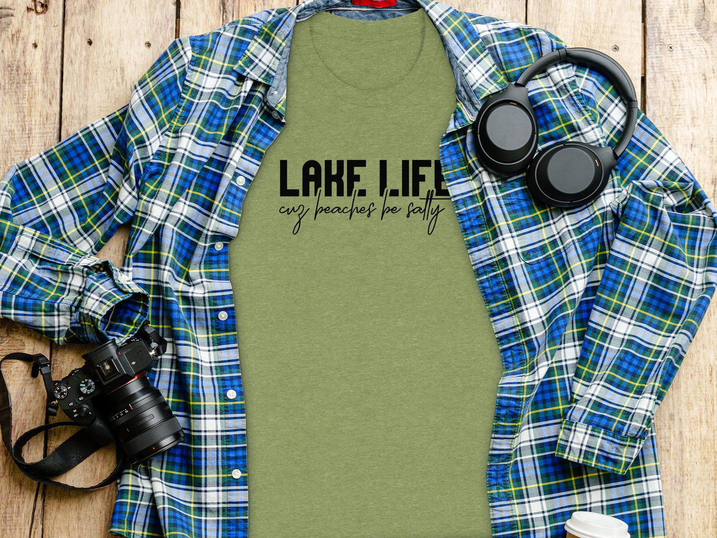 Lake Life Cuz Beaches Be Salty Funny Statement T-Shirt T-Shirt - Outdoor & Adventure Collection - Mile Marker 16 Gear by Cloud 16 Clothing Co.