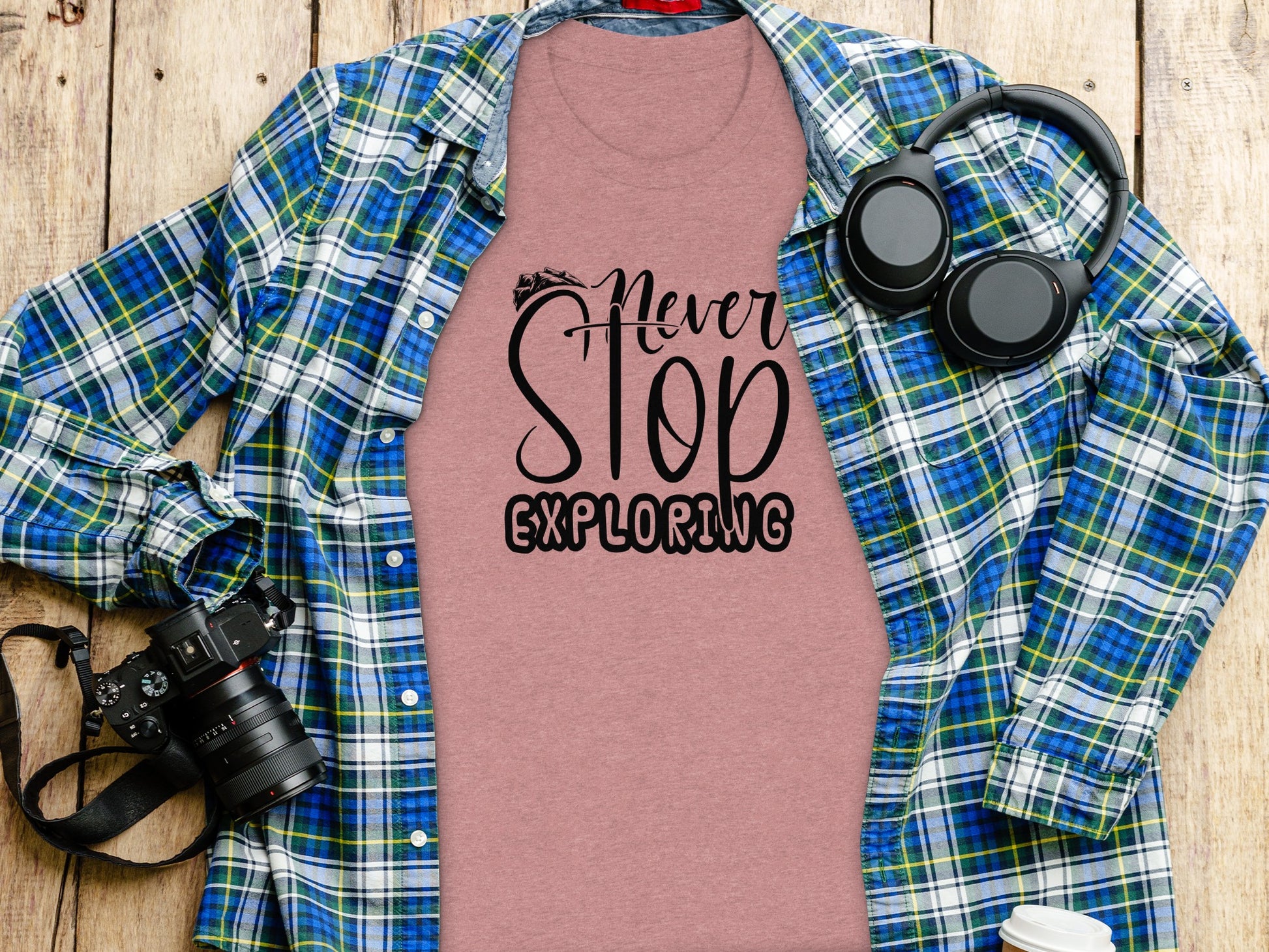Never Stop Exploring Graphic Adventure Lover Quote T-Shirt T-Shirt - Outdoor & Adventure Collection - Mile Marker 16 Gear by Cloud 16 Clothing Co.