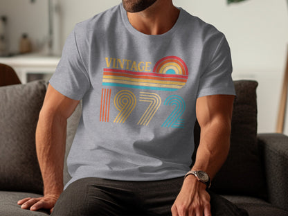 Vintage 1972 Retro Graphic Grey T-Shirt